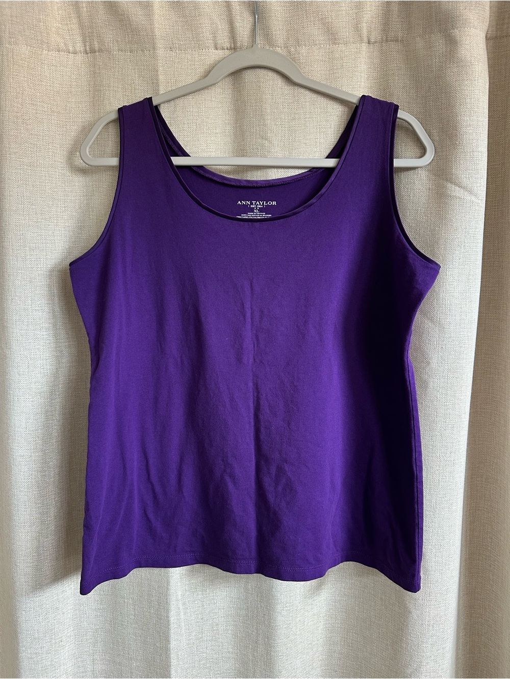 NWOT Ann Taylor Deep Purple Scoop Neck Tank | Size XL